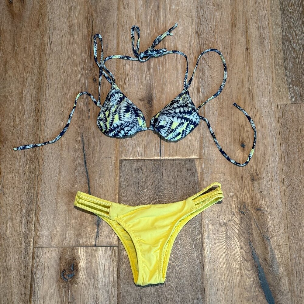 Sofia by VIX Bikini String Top & Scrunch Bottoms With Branding Hardware